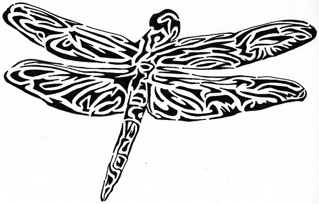 Dragonfly Tattoo Drawing (2) - Mociarane.