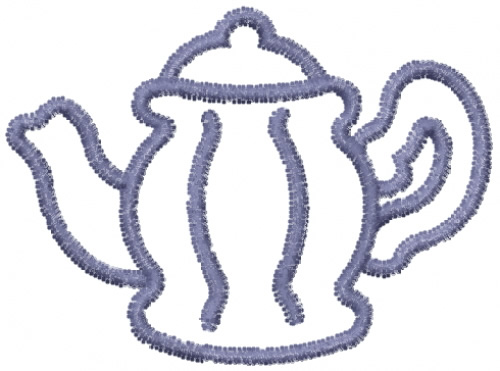 Sew Man Embroidery Embroidery Design: Old Time Teapot - Outline ...