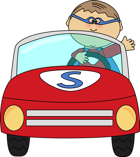 Boy Superhero Driving a Car Clip Art - Boy Superhero Driving a Car ...
