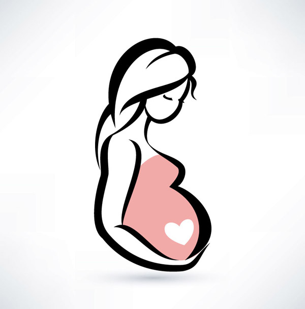 Cartoon pregnant women design - Vector free download
