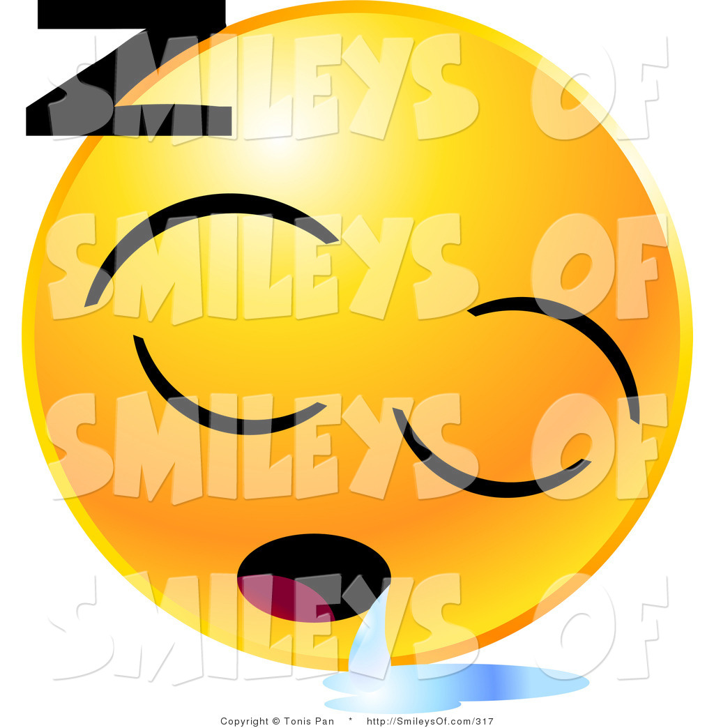 Vector of an Yellow Emoticon Face Sleeping and Drooling with a ...
