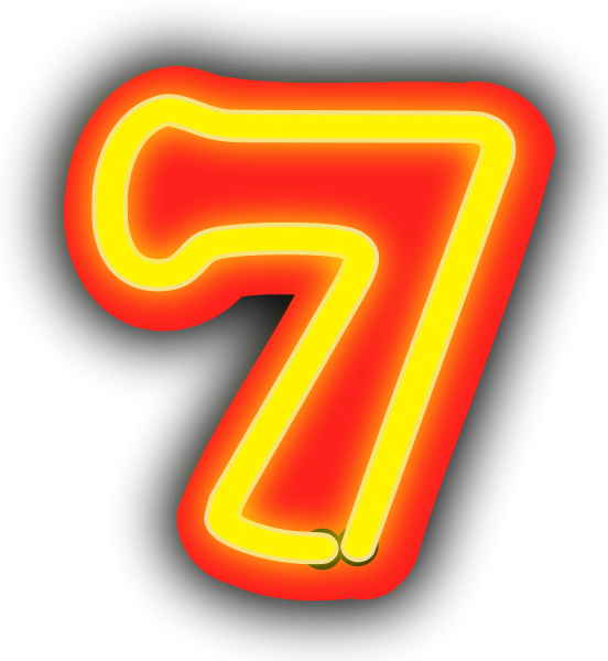 Neon Numerals 7 Clipart, vector clip art online, royalty free ...