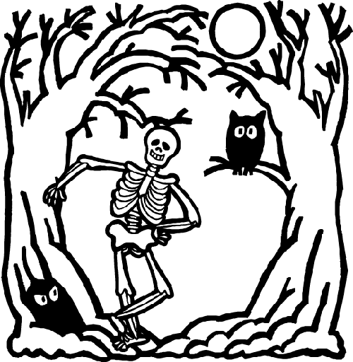 Skeleton Halloween Coloring » Cenul – Free Coloring Pages For Kids