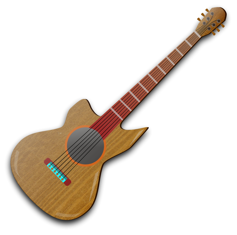Wooden Guitar Free Vector / 4Vector