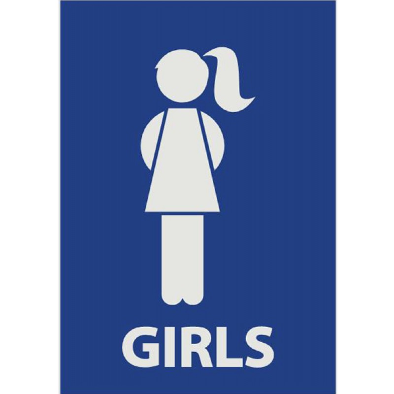 Creative Restroom Signs With Girl Figure