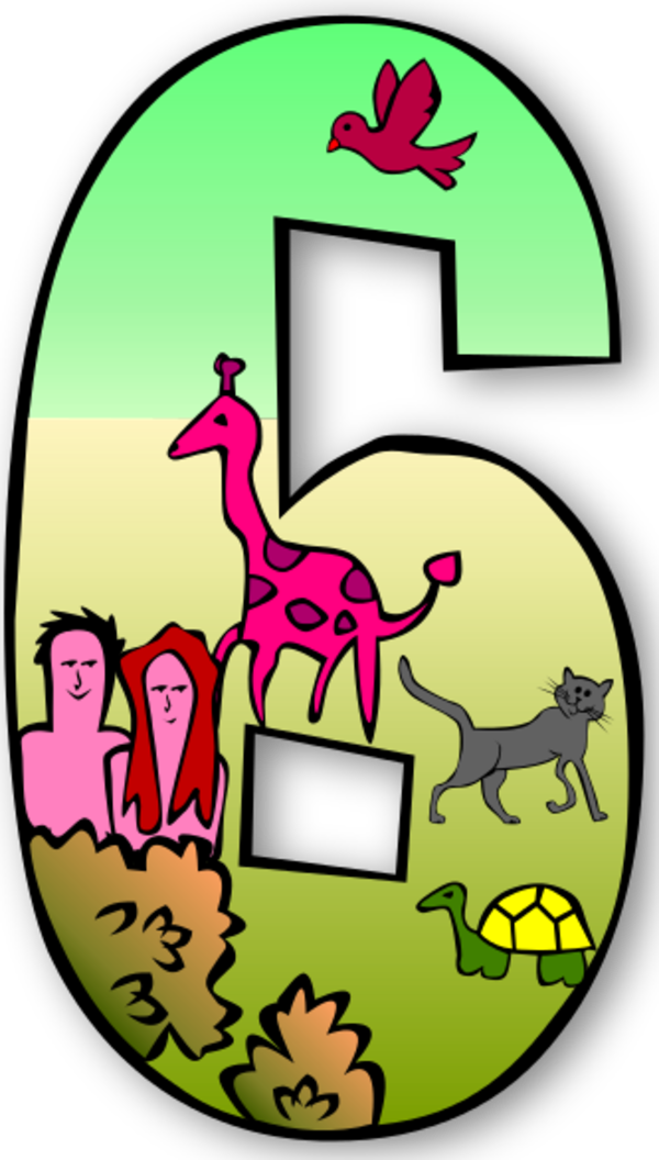 Creation Days Numbers 5 - vector Clip Art