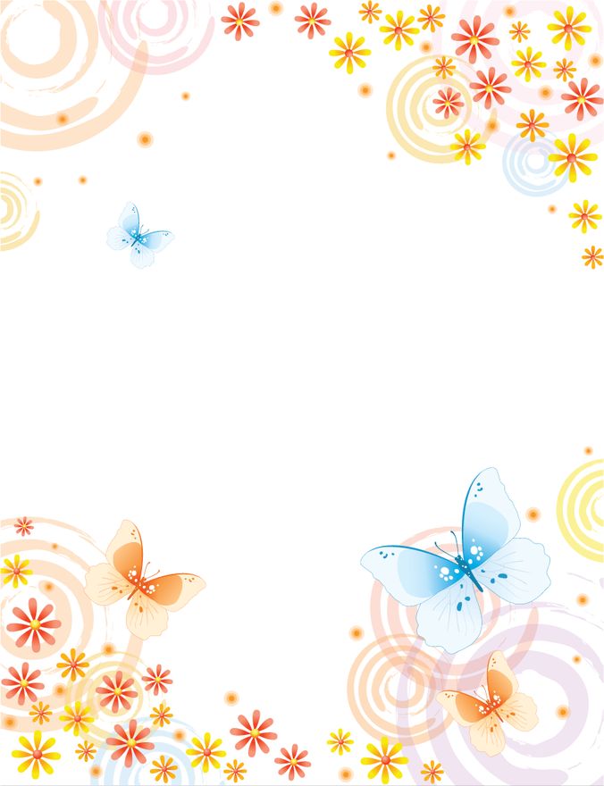 Abstract Flower with Butterfly Vector Background - Free Vector ...