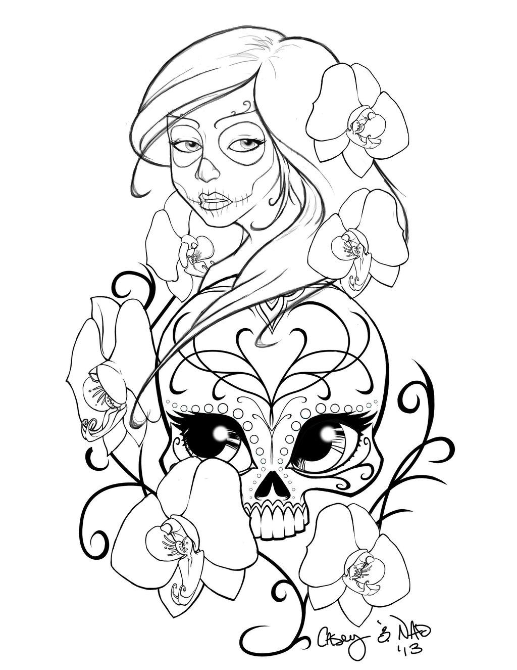 sugar skull colouring pages page id 53127 : Uncategorized - yoand.