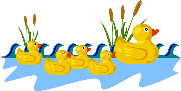 Rubber Duck Family Swimming clip art - vector clip art online ...