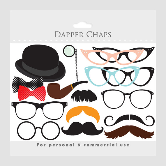 Popular items for mustache clipart on Etsy