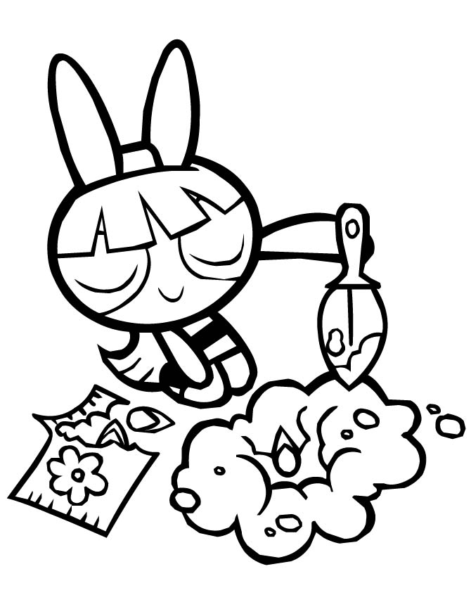 Powerpuff Girls Blossom Planting Flowers Coloring Pages ...