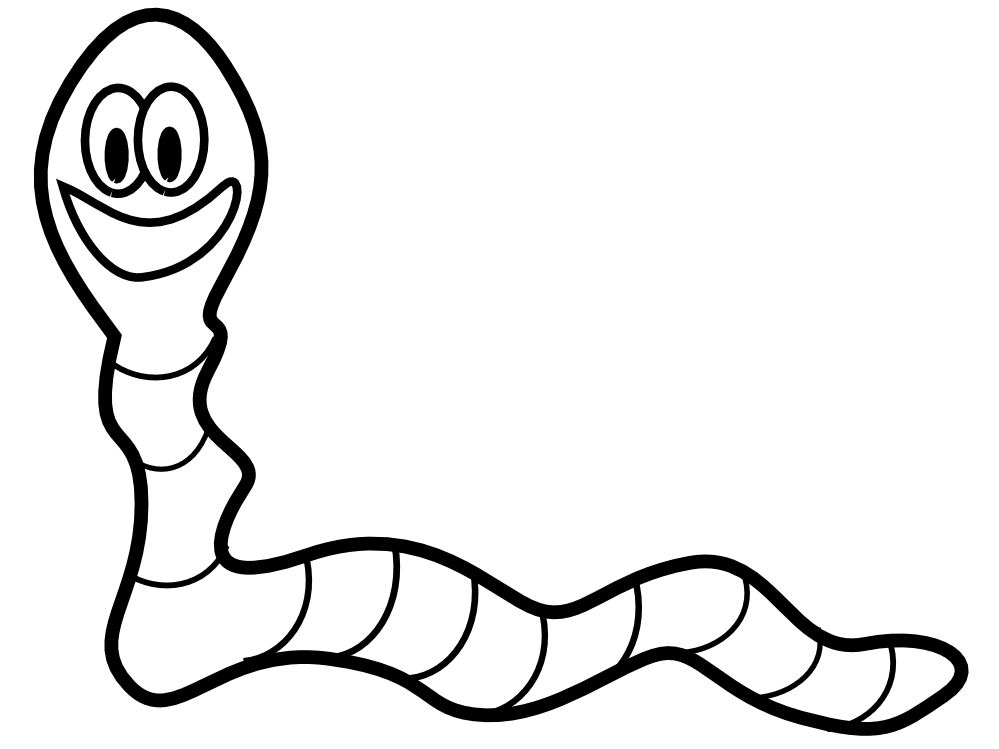 Worm 7 Black White Line Flower Art Coloring Sheet Colouring Page ...