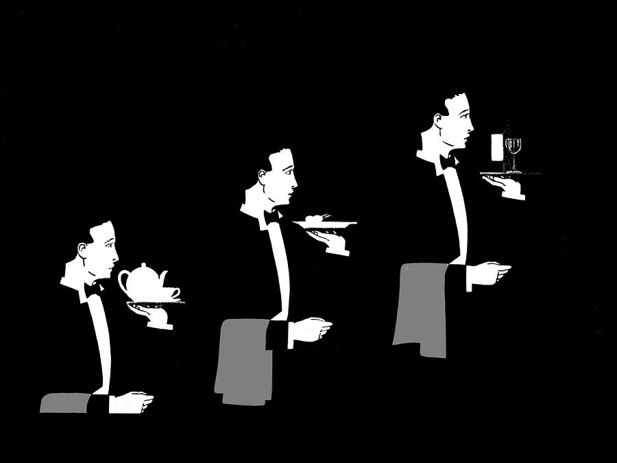 Black And White Waiters by James Hill - Black And White Waiters ...