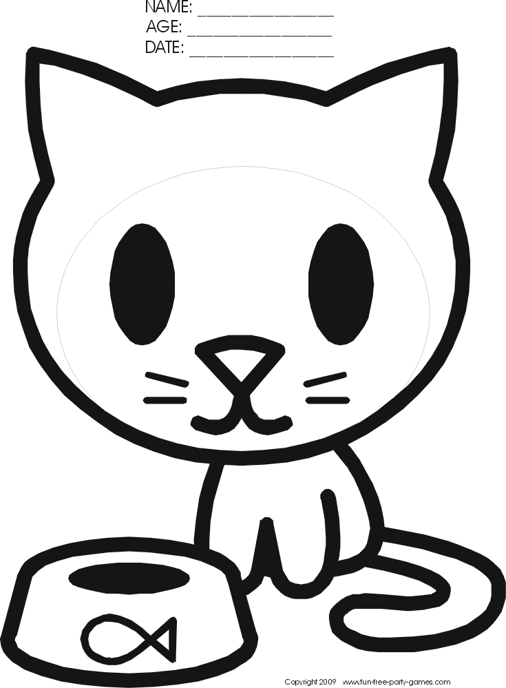 Cartoon Cat Coloring Pages | Cartoon Coloring Pages | Kids ...