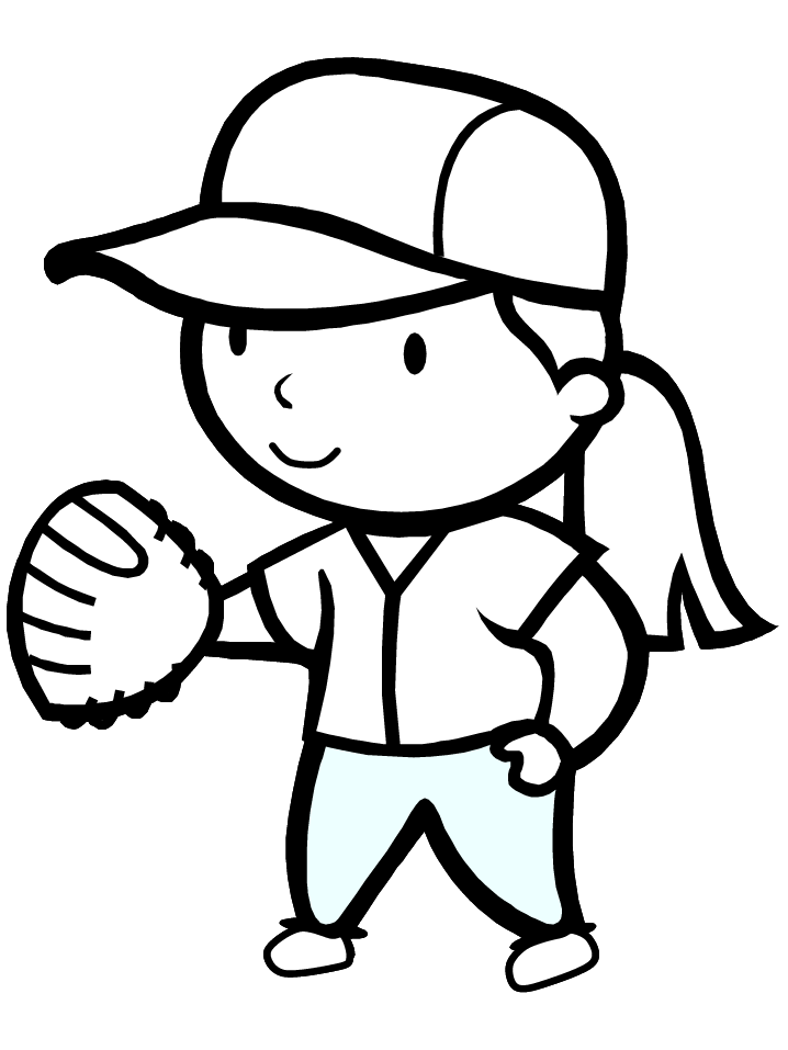free coloring pages girls softball - photo #4
