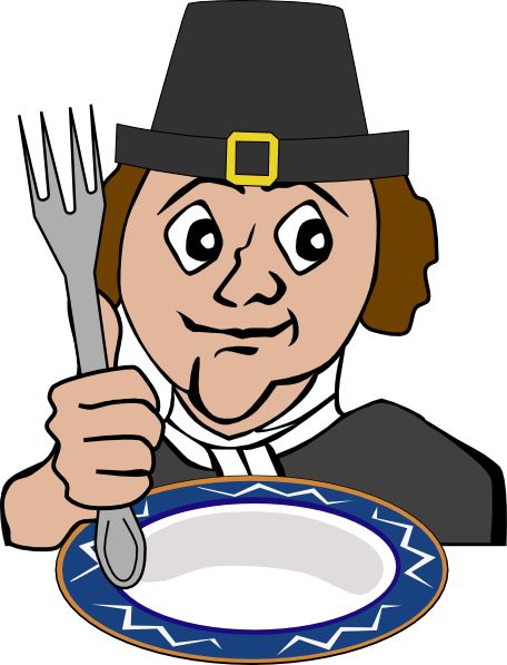 Hungry Pilgrim clip art - vector clip art online, royalty free ...