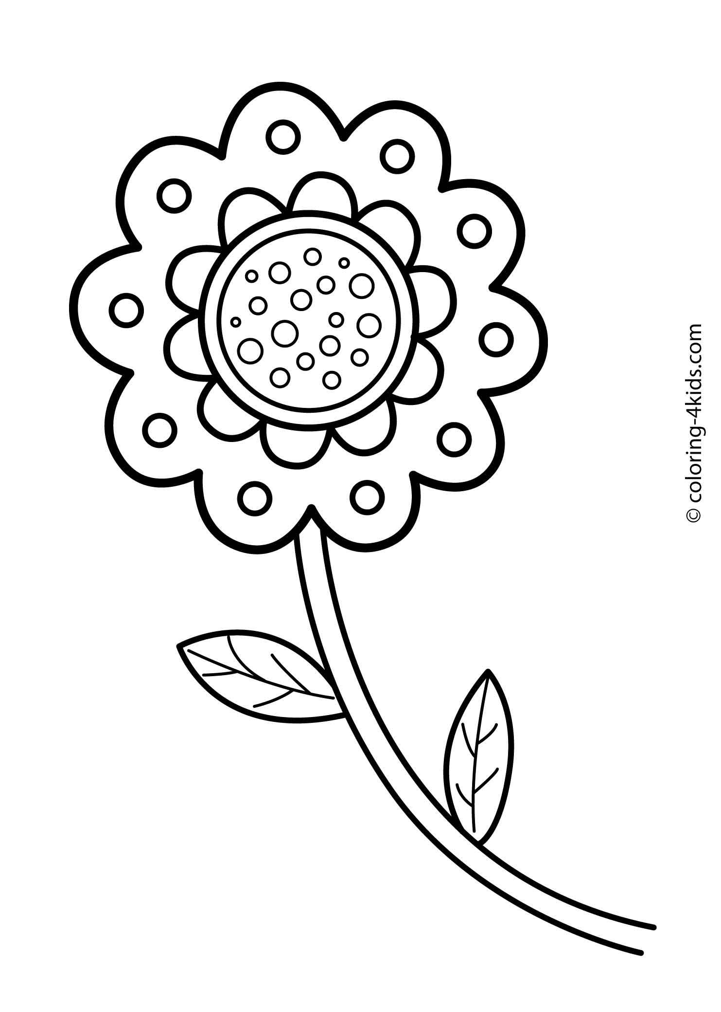 Beautiful Flower coloring pages for kids, printable | coloing ...