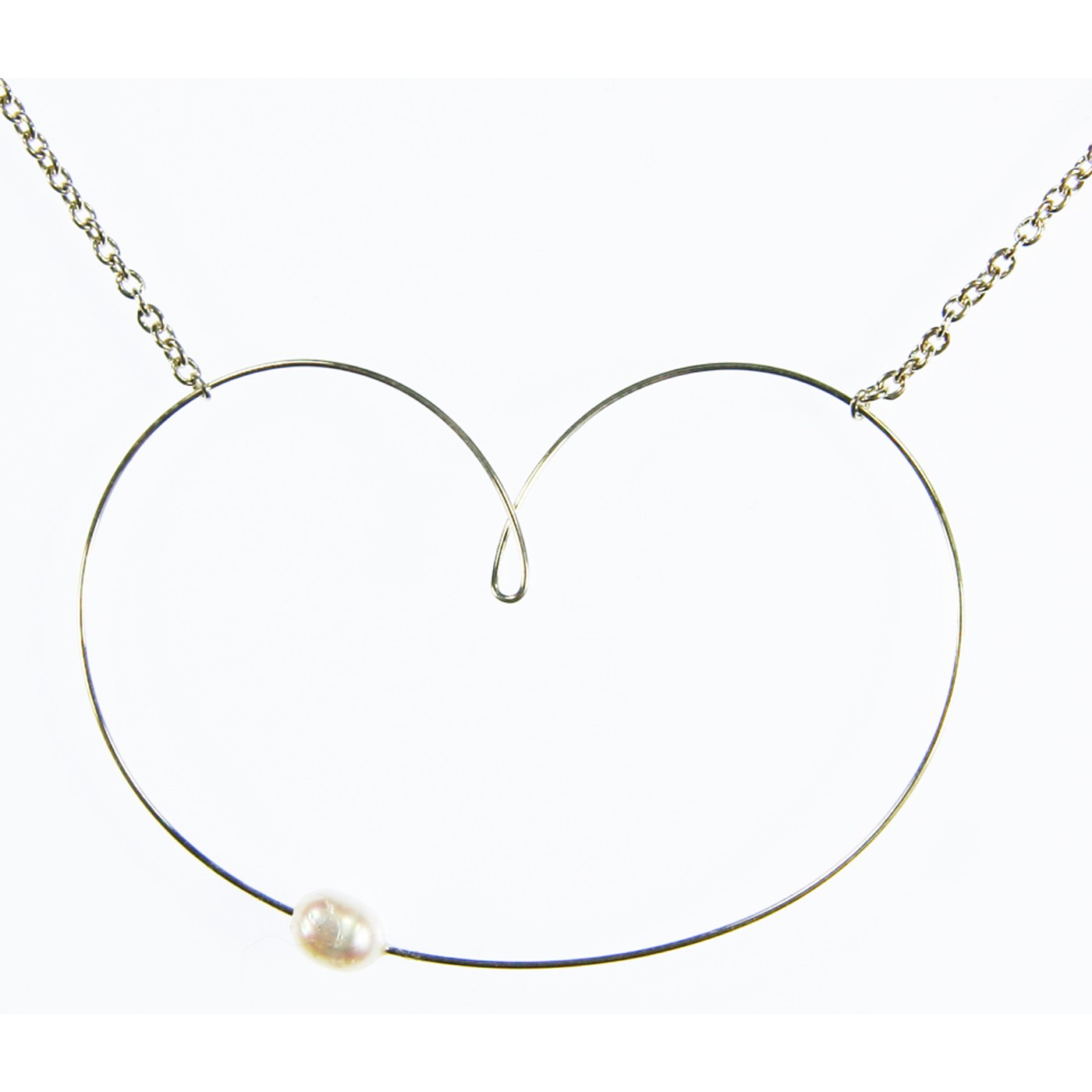 Simple Heart Necklace With Freshwater Seed Pearls - Necklaces ...