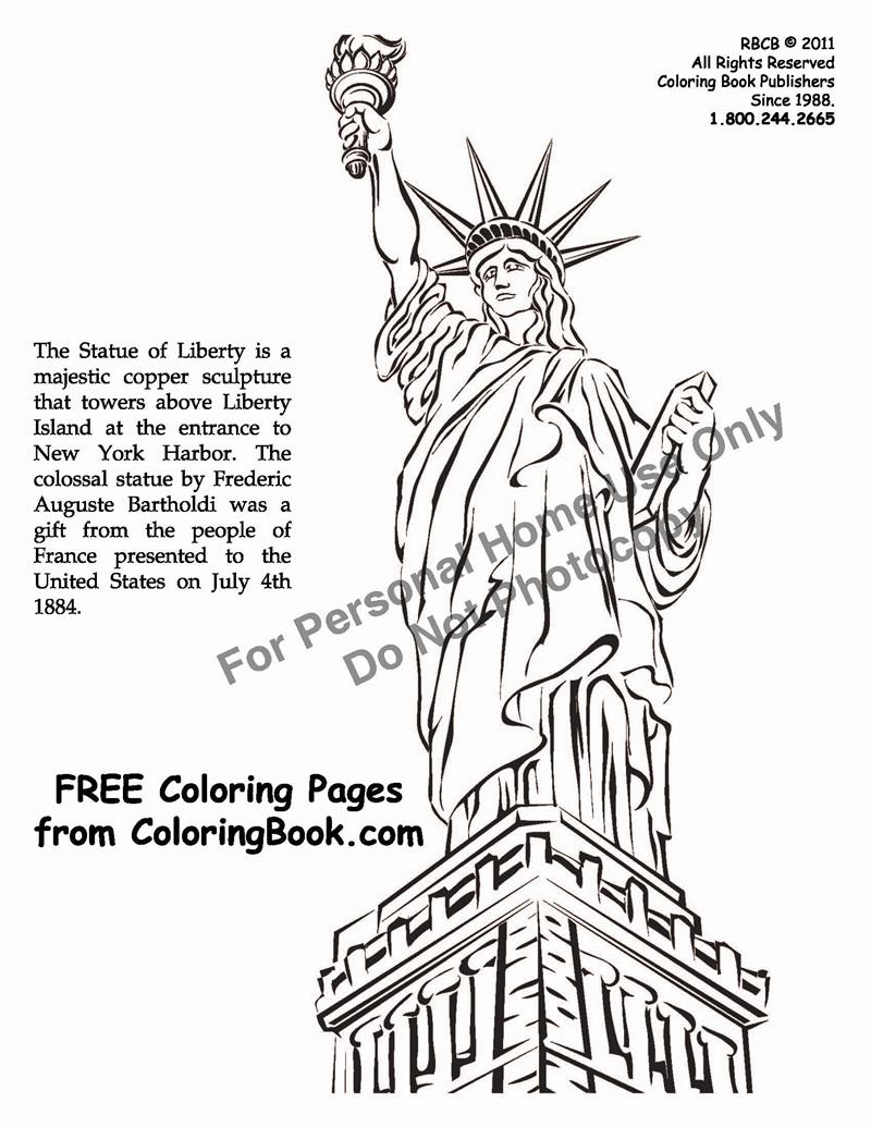 Coloring Book Page Of Statue Of Liberty - Cliparts.co