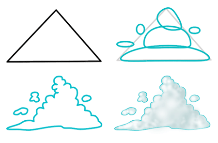 How to draw cartoon clouds
