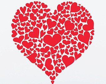 red heart outline – Etsy