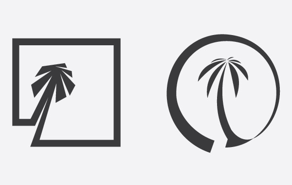 Tourism Logotypes with Palm Tree - Free Vector Logo Template