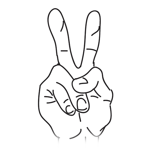 Peace Fingers Two Finger Nog Clipart - Free Clip Art Images