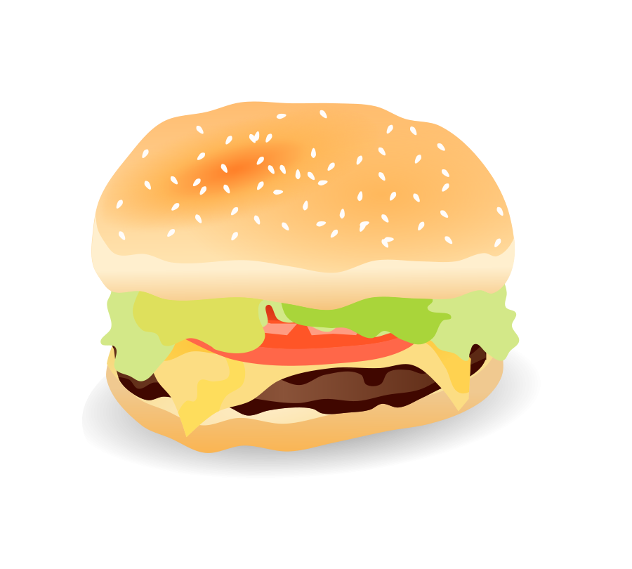 Cheese burger vector small clipart 300pixel size, free design ...
