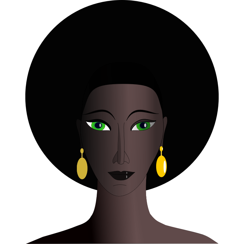 Clipart - black woman with green eyes