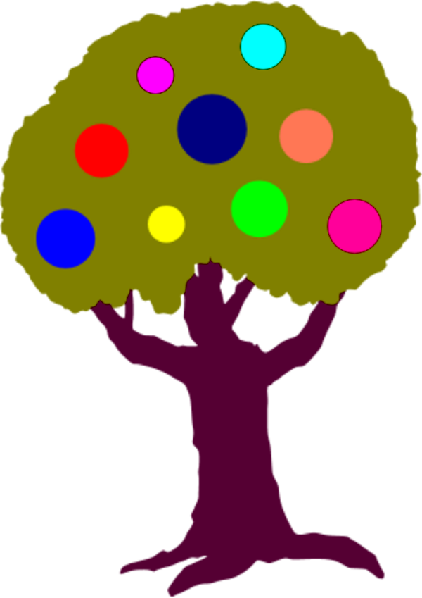 tree with colorful circles fruit - vector Clip Art