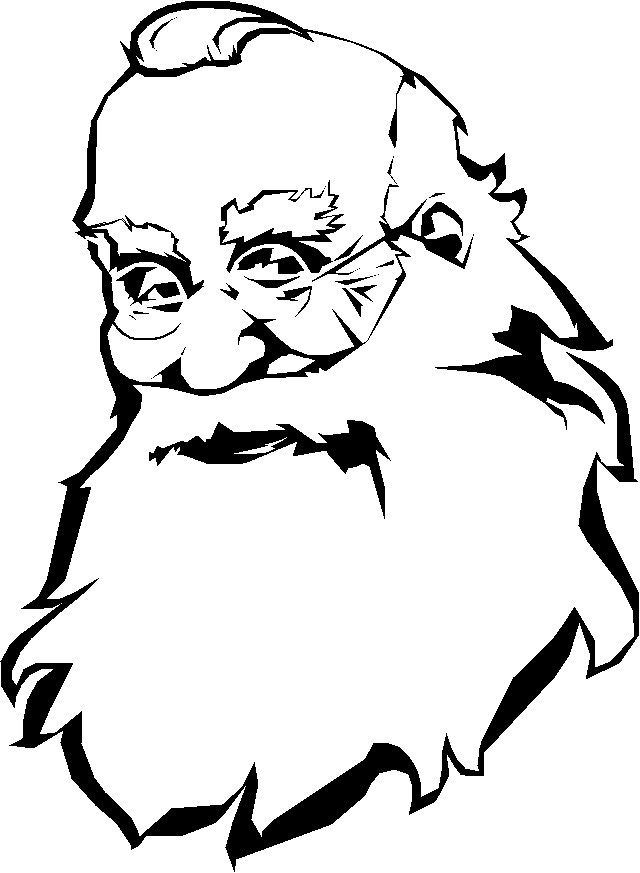Printable Christmas Coloring Page: Santa's Face