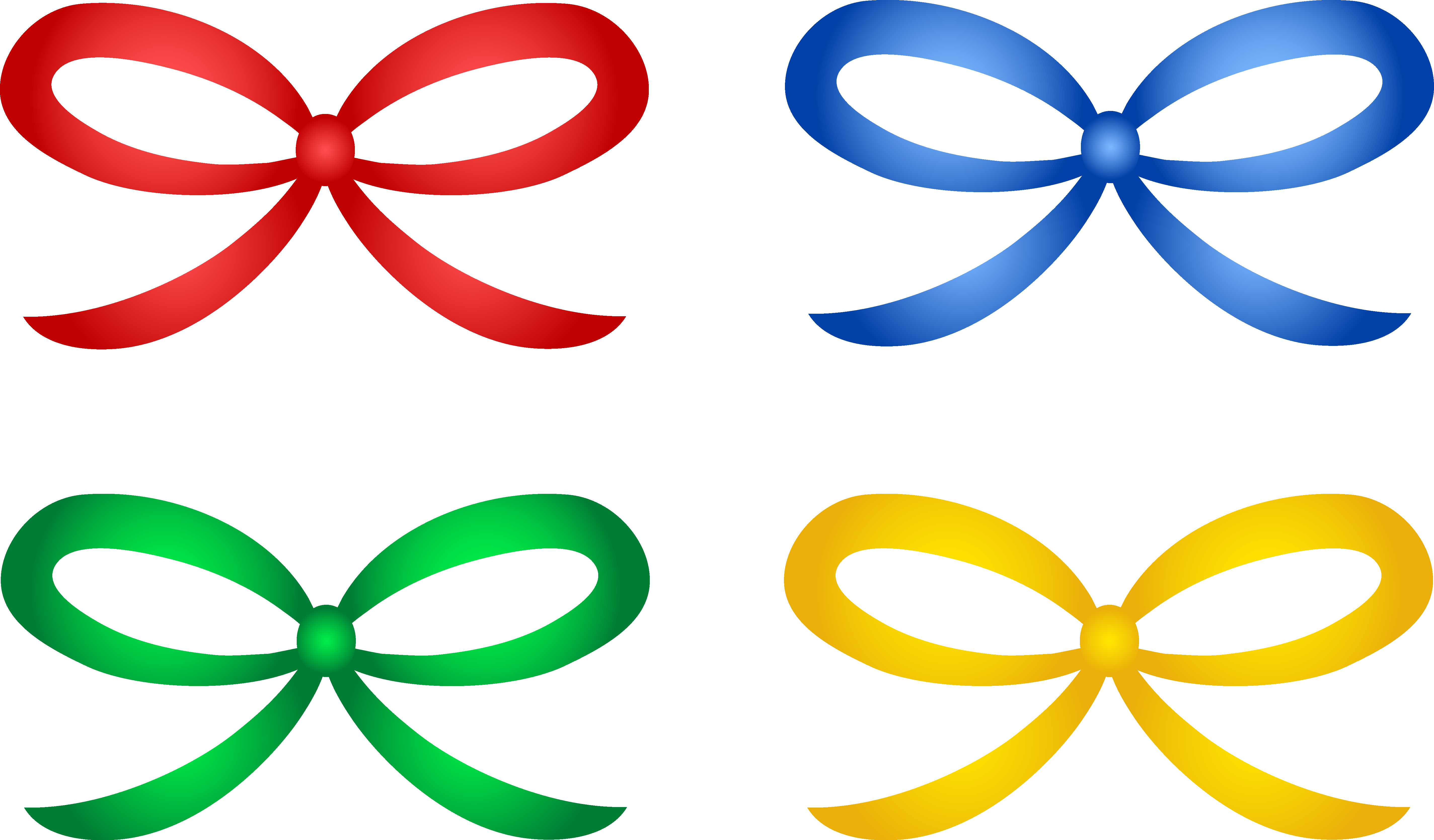 Four Shiny Holiday Ribbons - Free Clip Art