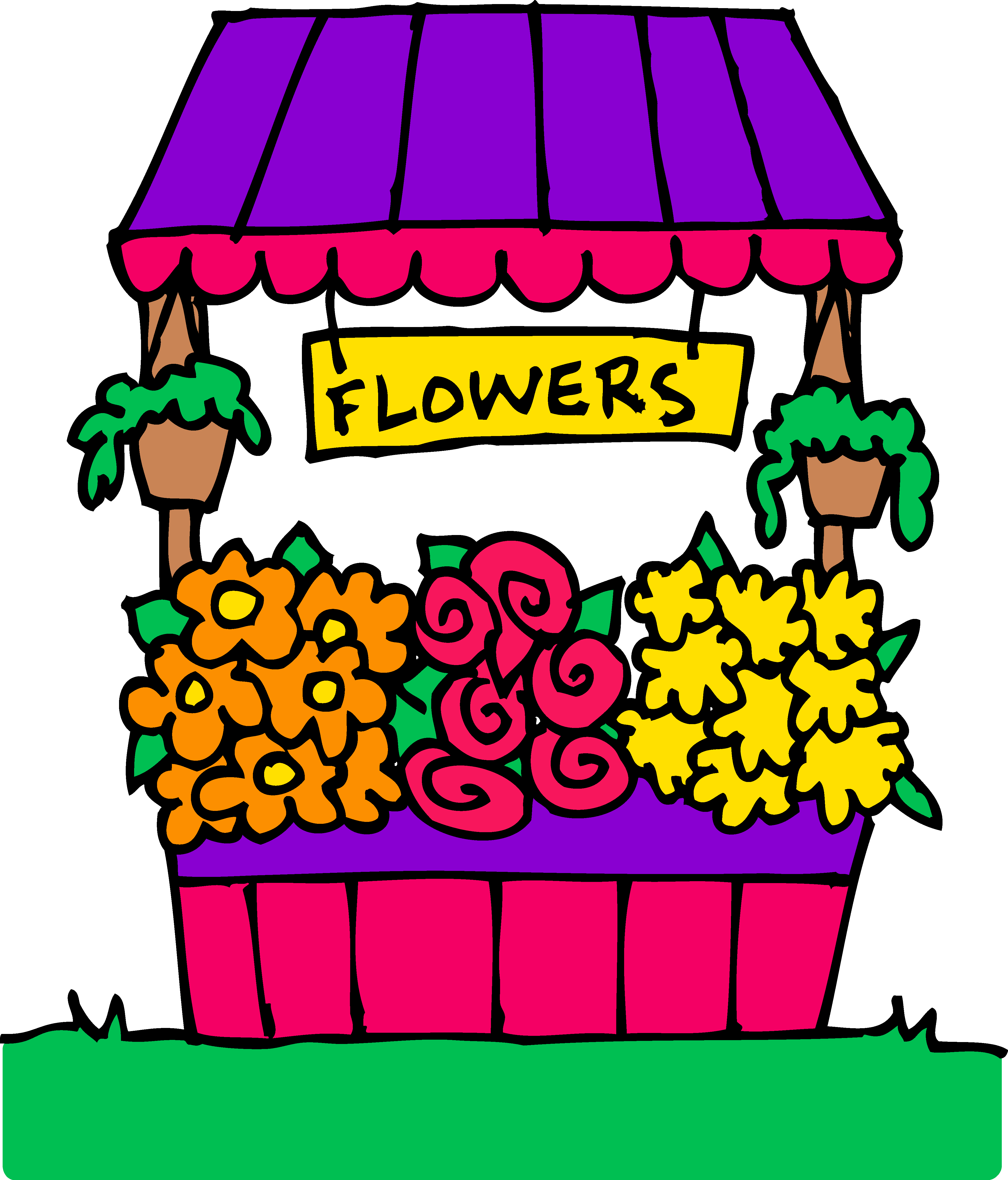 Colorful Flower Stand Clipart - Free Clip Art