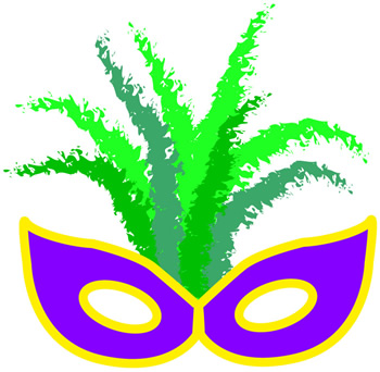 Mardi Gras Feather Plume Mask Clip Art Graphic