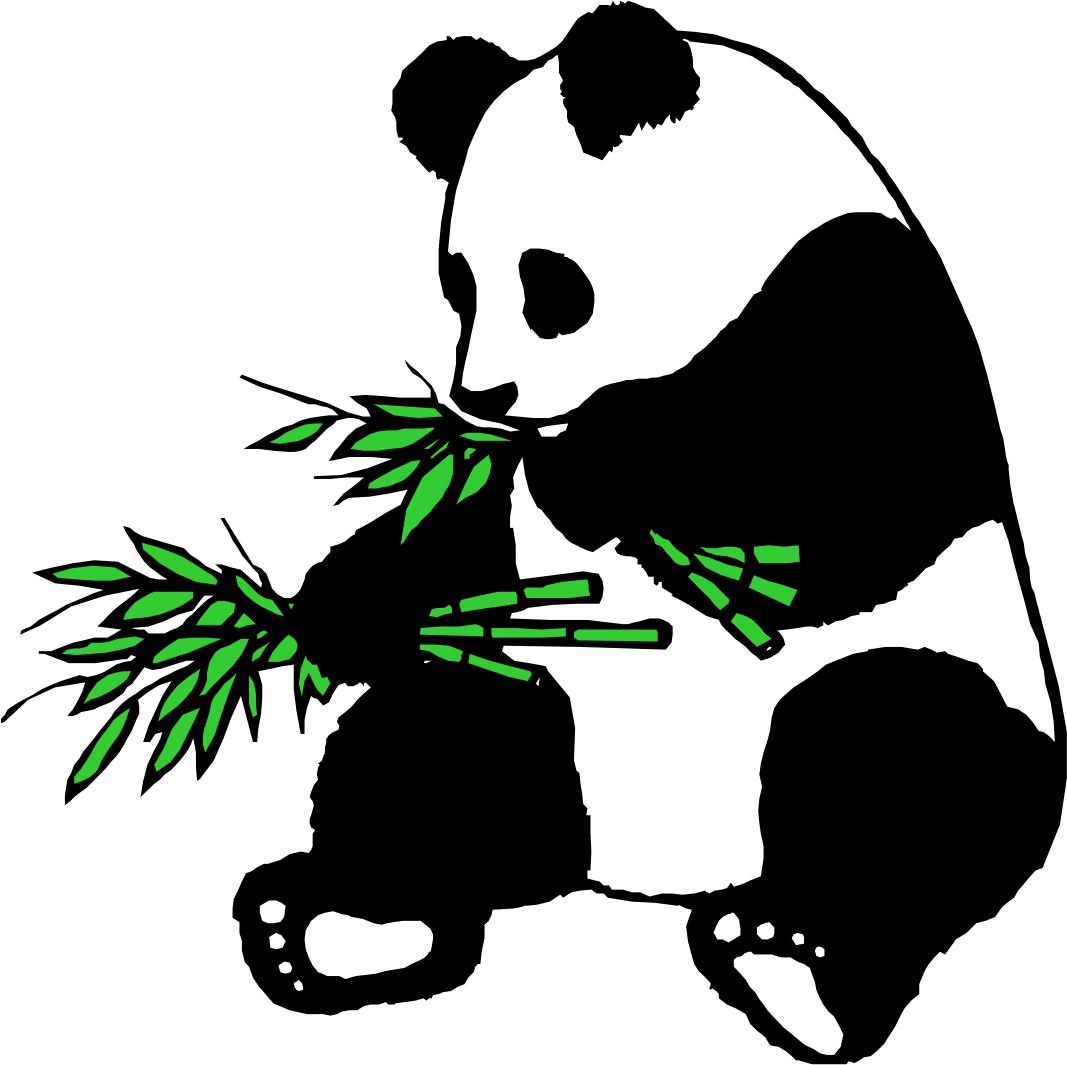 panda eating clipart - photo #16