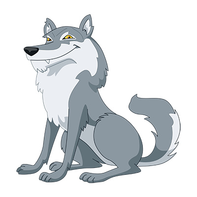 Cartoon Wolf Clipart Illustration Sitting Wild Grey | Just Free ...
