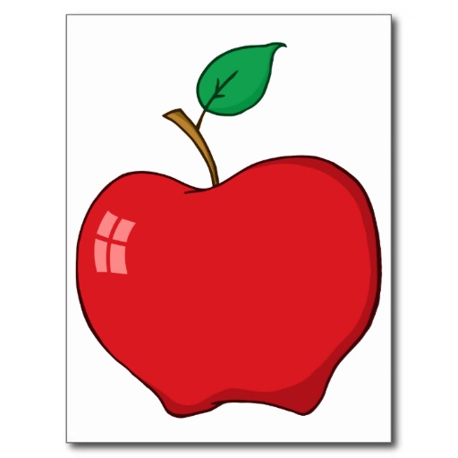 Cartoon Red Apple Post Card | Zazzle