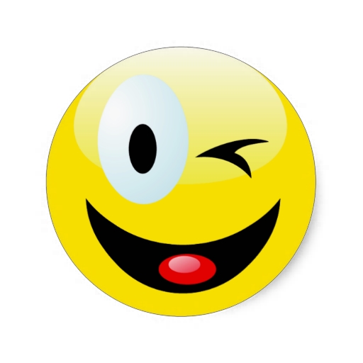 Winking smiley face square sticker | Zazzle