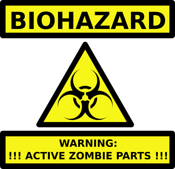 Zombie Parts Warning Label clip art - vector clip art online ...