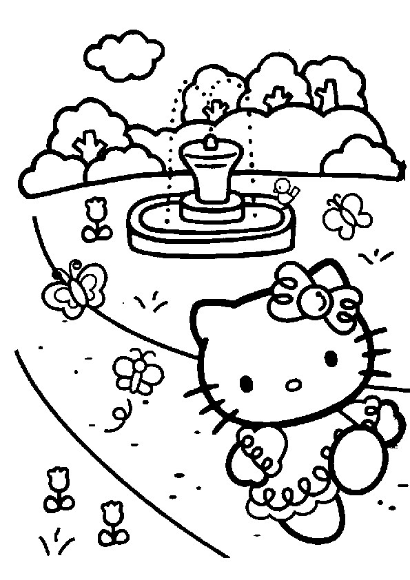Hello Kitty Goes Picnic Coloring Pages - Cartoon Coloring Pages of ...