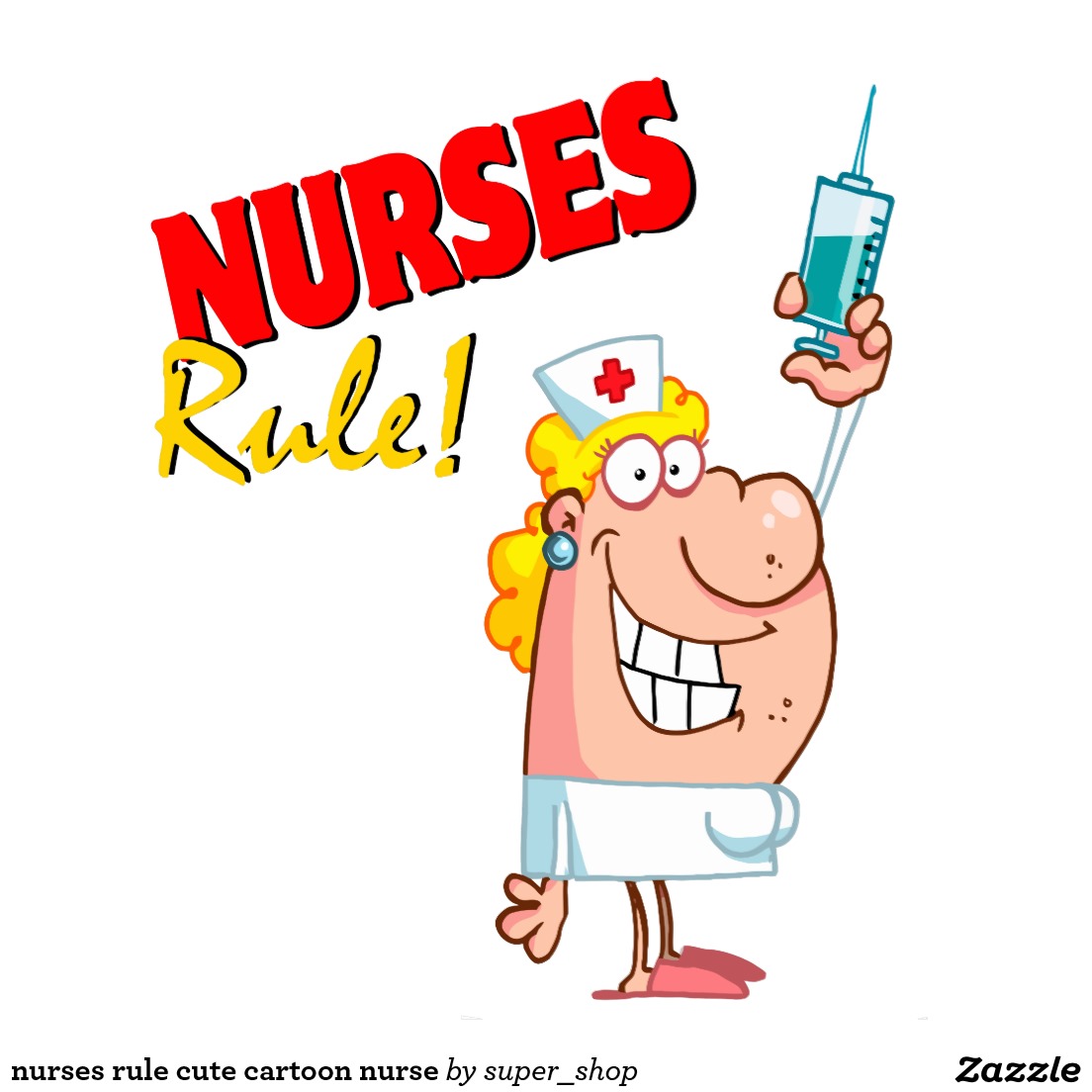 nurses rule cute cartoon nurse poster | Zazzle