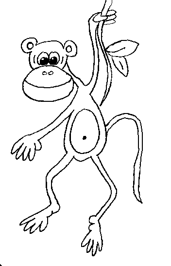 monkey clipart black and white - photo #33