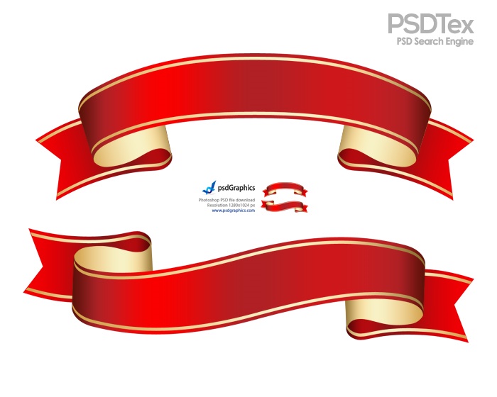 Beautiful red ribbons PSD | Design Elements