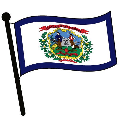 West Virginia Waving Flag Clip Art