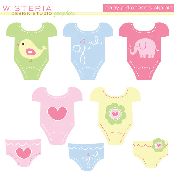 Baby Girl Onesies INSTANT DOWNLOAD Clip by WisteriaDesignStudio