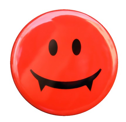 Vampire Smiley Face Red - Button Pinback Badge 1 1/2 inch ...