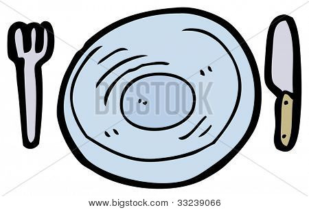 Empty Plate and Cup Clipart