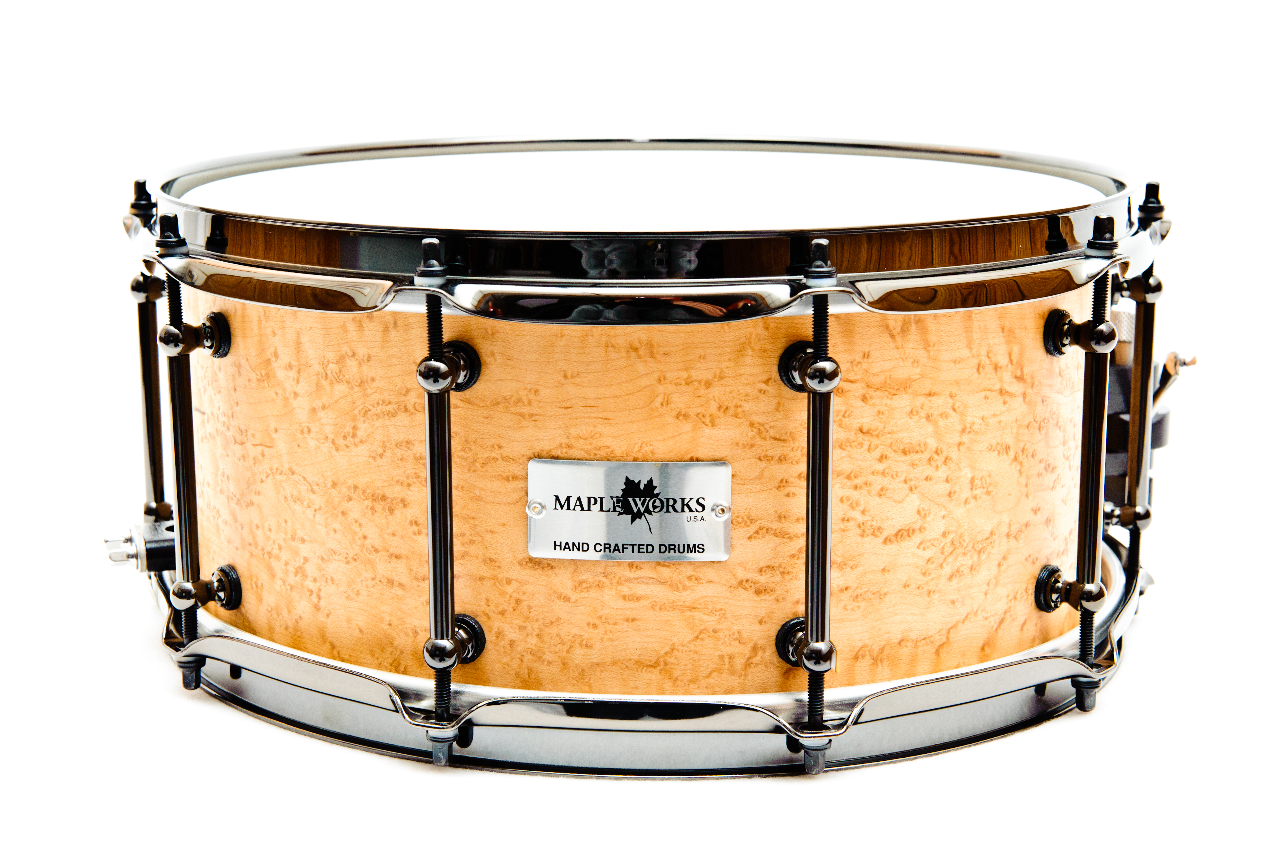 MapleWorks Drums Custom Solid Birdseye Maple Snare Drum with ...