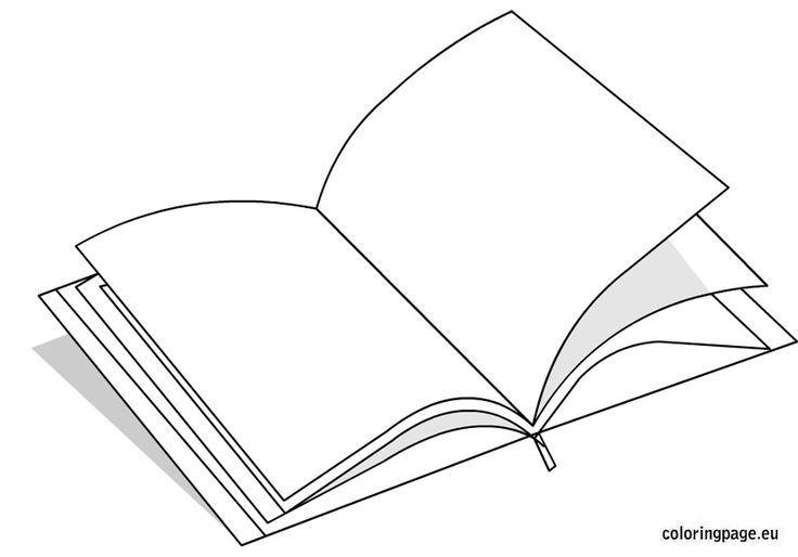 Open book coloring page | School | Pinterest