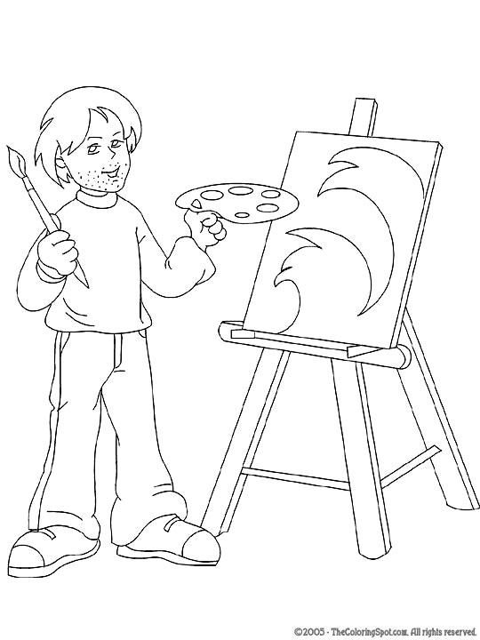 Art Coloring Pages For Kids : Art Coloring Pages Printable. Artist ...
